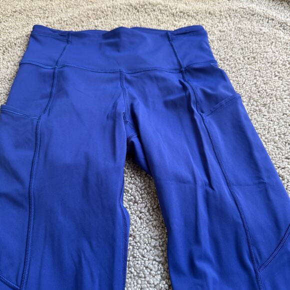EUC Lululemon Fast and Free Crop II 19" *Non-Reflective - Larkspur Size 4 - Picture 2 of 11